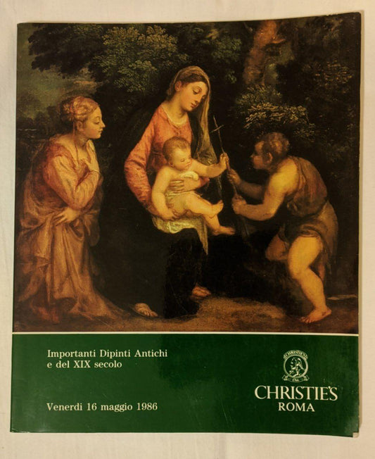 Importanti dipinti antichi e del XIX secolo ( 16 maggio 1986) - copertina