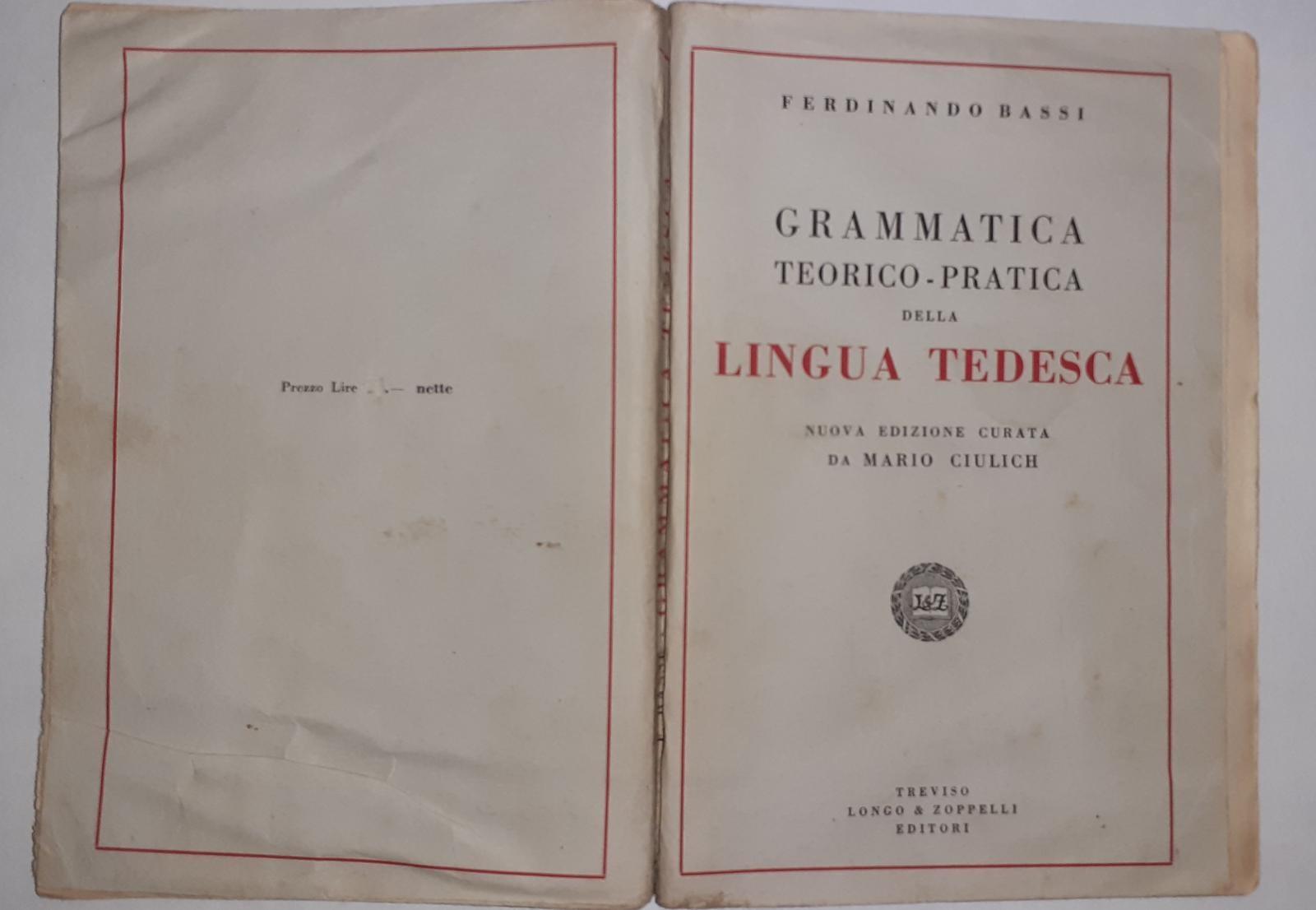 Grammatica teorico-pratica della lingua tedesca - copertina