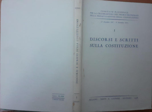 Discorsi e scritti sulla costituzione I - copertina