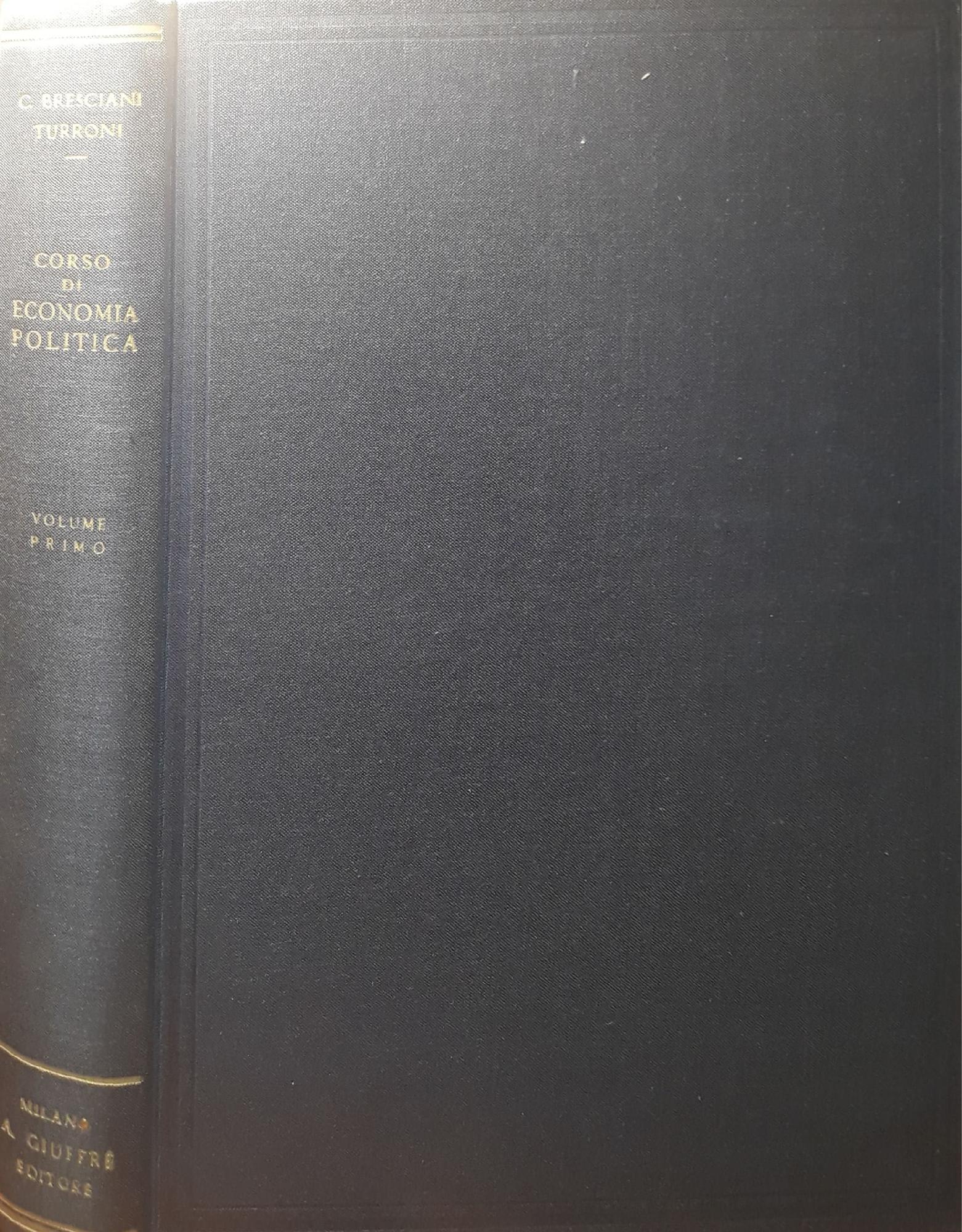 Corso di economia politica (volume I) - copertina