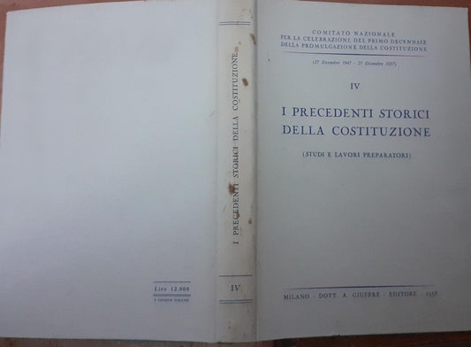 I precedenti storici della costituzione IV - copertina