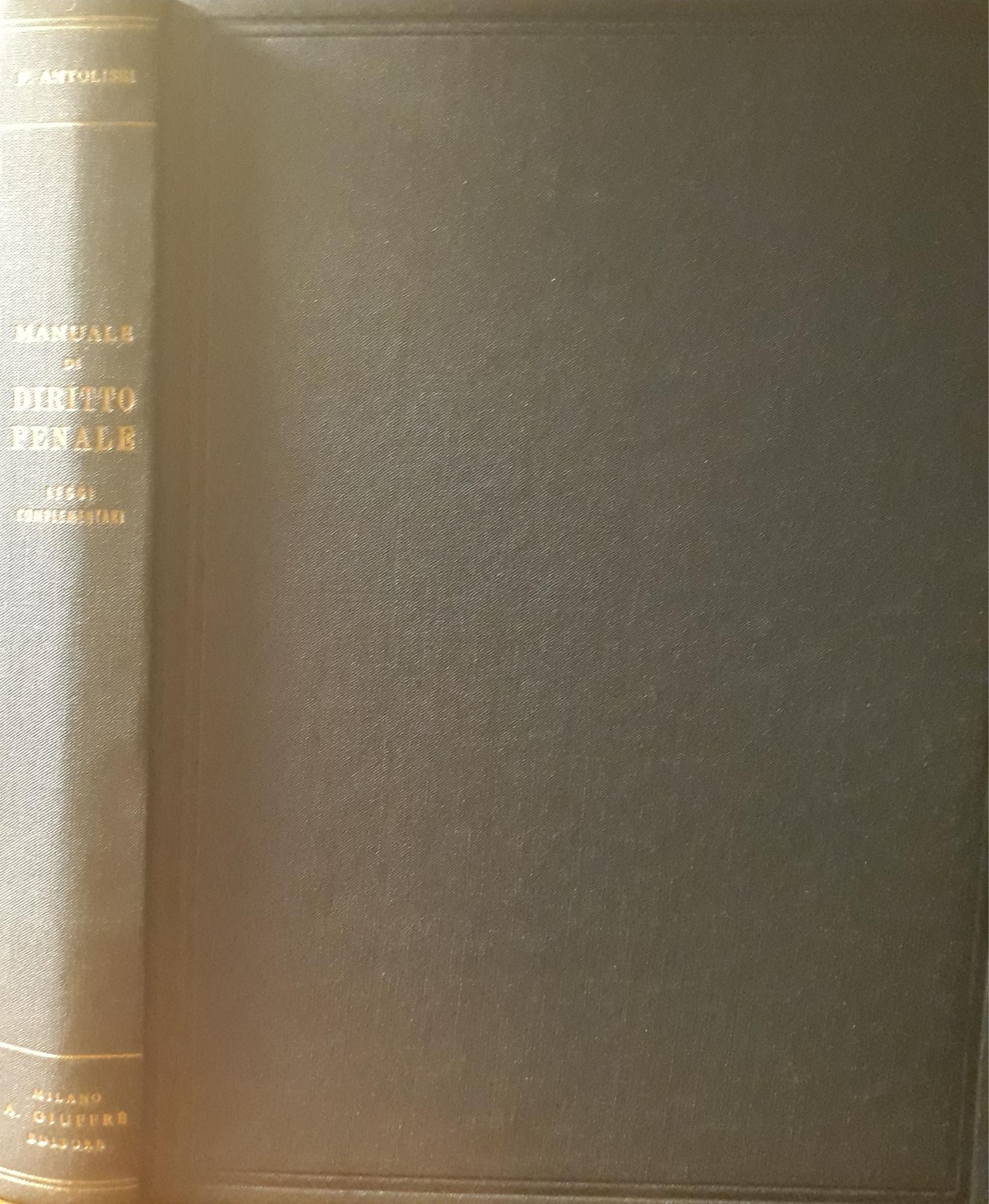 Manuale di diritto penale (leggi complementari) - copertina