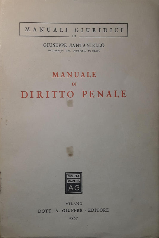 Manuale di diritto penale - copertina