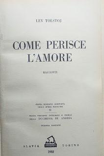 Come perisce l'amore, racconti - copertina
