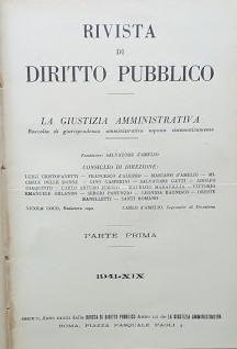 Rivista di Diritto Pubblico. La giustizia amministrativa, parte prima 1941 - copertina