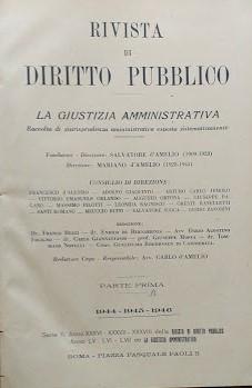 Rivista di Diritto Pubblico - La Giustizia Amministrativa, parte prima 1944-1945-1946 - copertina