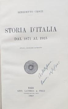 Storia d'Italia, dal 1817 al 1915 - copertina
