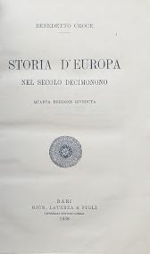 Storia d'Europa nel secolo decimonono - copertina