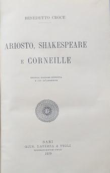 Ariosto, Shakespeare e Corneille - copertina