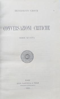 Conversazioni Critiche. Serie quarta - copertina