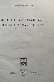 Diritto Costituzionale (secondo la Nuova Costituzione) - copertina