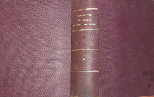 Commento al codice di procedura penale . Volume IV - copertina