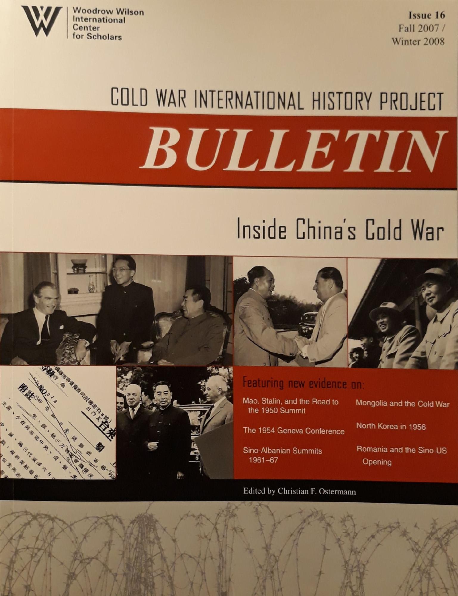 Cold war international history project bulletin: inside China's cold war - copertina