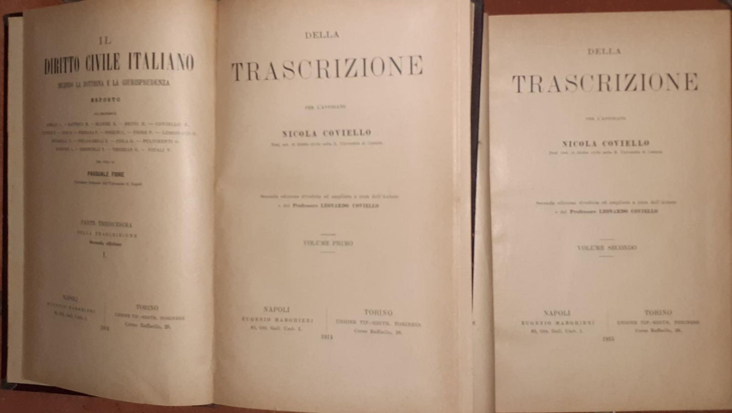 Della trascrizione. Volume I II - copertina