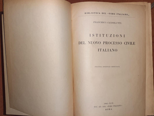 Istituzioni del nuovo processo civile italiano - copertina