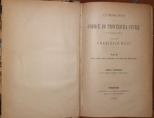 Commento al codice di procedura civile italiano. Volume II - copertina