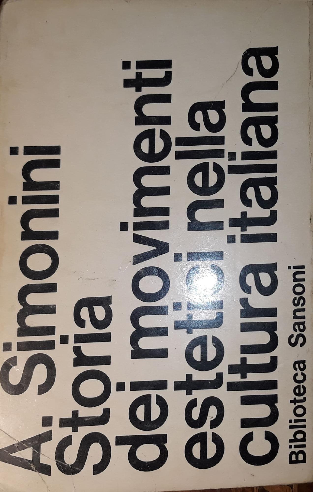 Storia dei movimenti estetici nella cultura italiana - copertina