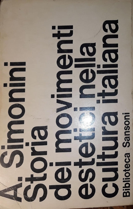Storia dei movimenti estetici nella cultura italiana - copertina