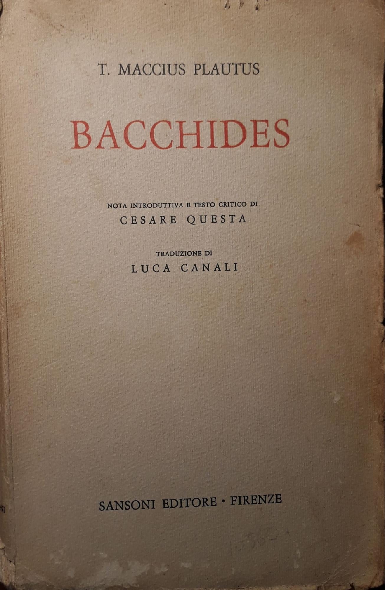 Bacchides - copertina