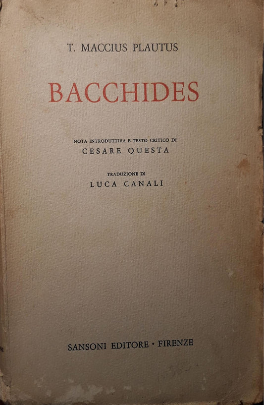 Bacchides - copertina