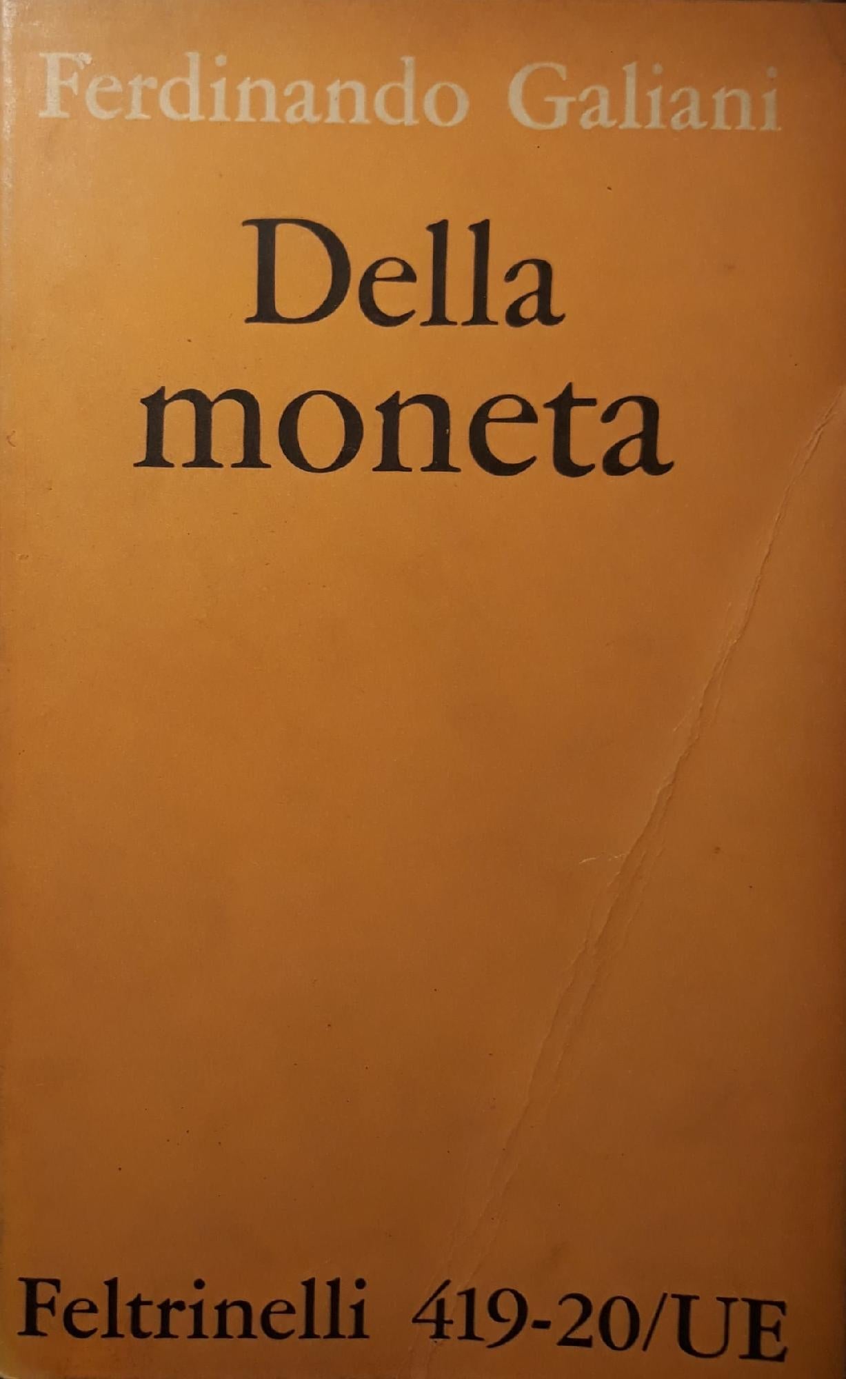 Della moneta e scritti inediti - copertina