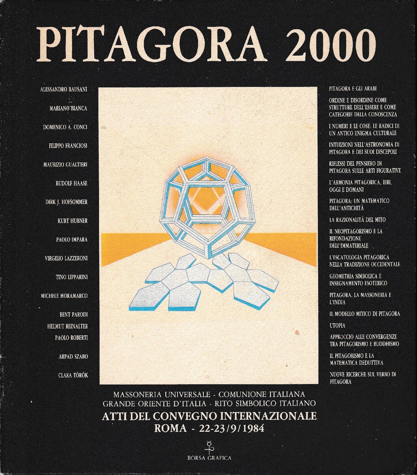 Pitagora 2000. Atti del Convegno Internazionale Roma 22-23 Settembre 1984 - copertina