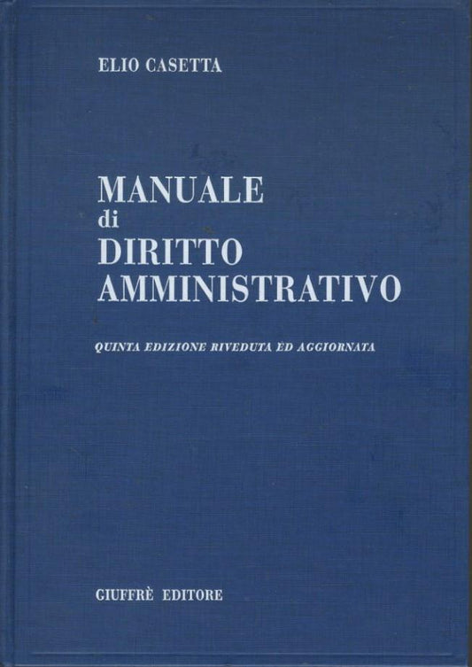 Manuale di diritto amministrativo - copertina