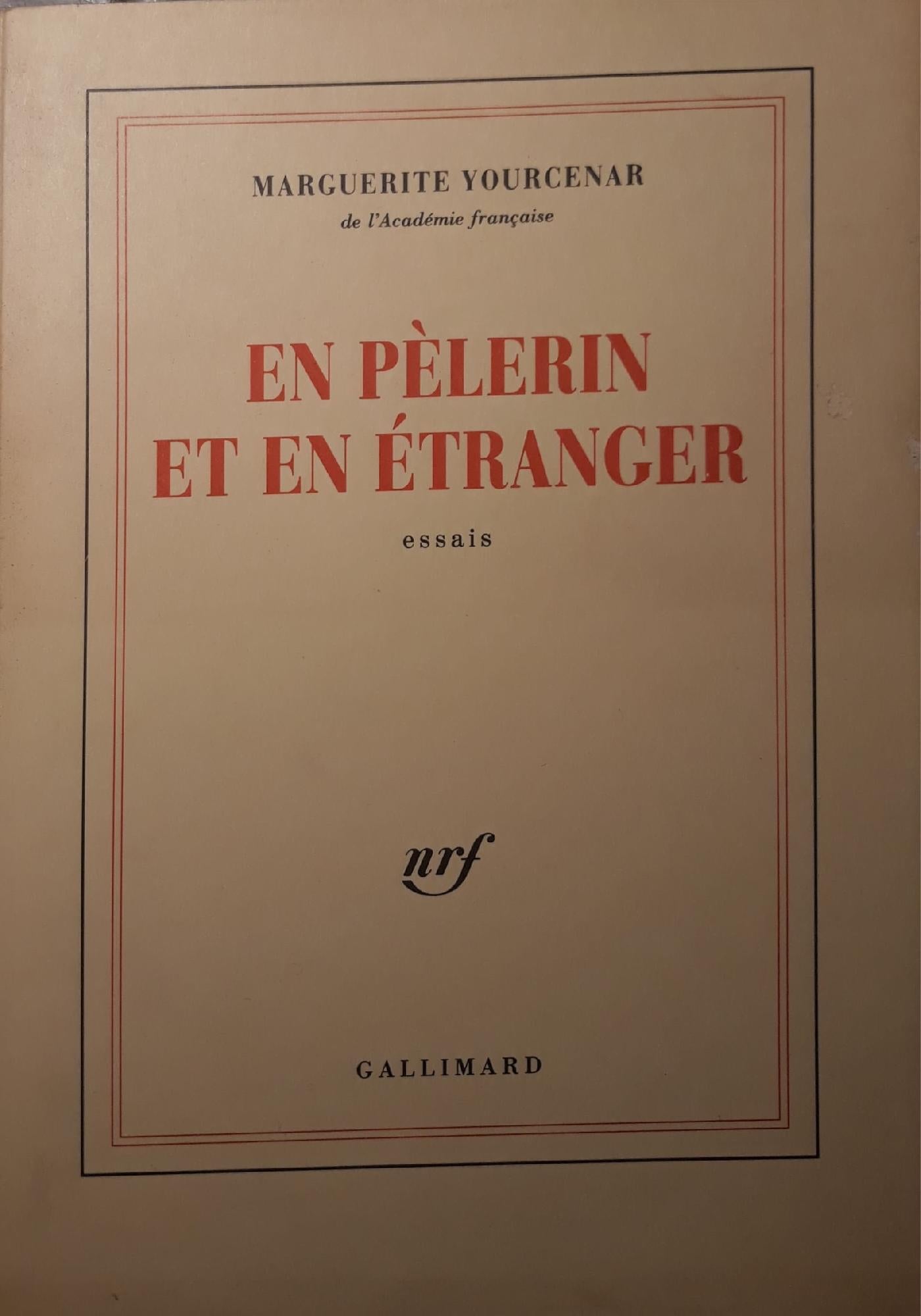 En pèlerin et en étranger : essais - copertina