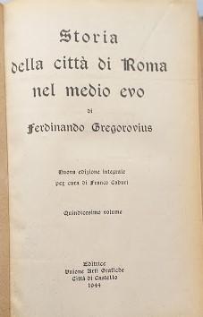 Storia della città di Roma nel medio evo, vol. 15 - copertina