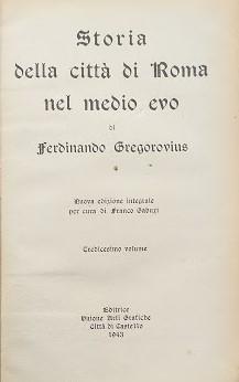 Storia della città di Roma nel medio evo, volume XIII - copertina