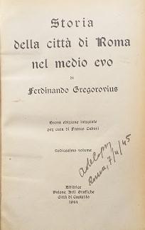 Storia della città di Roma nel medio evo, volume XVI - copertina