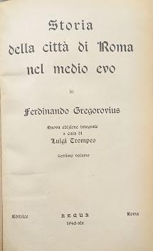 Storia della città di Roma nel medio evo, volume VII - copertina