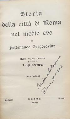 Storia della città di Roma nel medio evo, volume VI - copertina