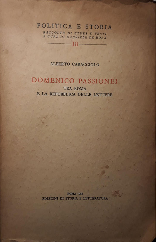 Domenico Passionei - tra Roma e la repubblica delle lettere - copertina