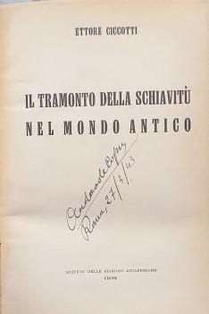 Il tramonto della schiavitù nel mondo antico - copertina