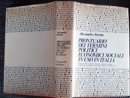 Prontuario dei termini politici economici sociali in uso in Italia - copertina