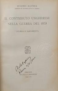 Il contributo ungherese nella guerra del 1859 (storia e documenti) - copertina
