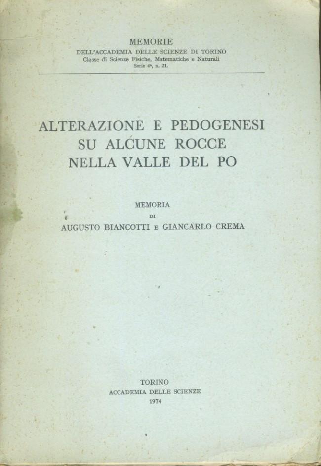 Alterazioni e pedogenesi su alcune rocce nella valle del Po - copertina