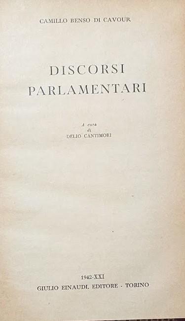 Discorsi parlamentari - copertina