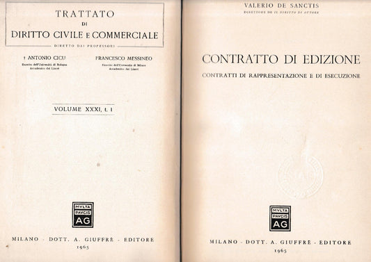 Contratto di edizione. Vol XXXI, t. 1 - copertina
