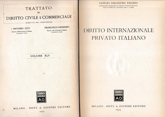 Diritto internazionale privato italiano, vol. XLV - copertina