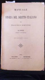 Manuale di storia del diritto italiano - copertina