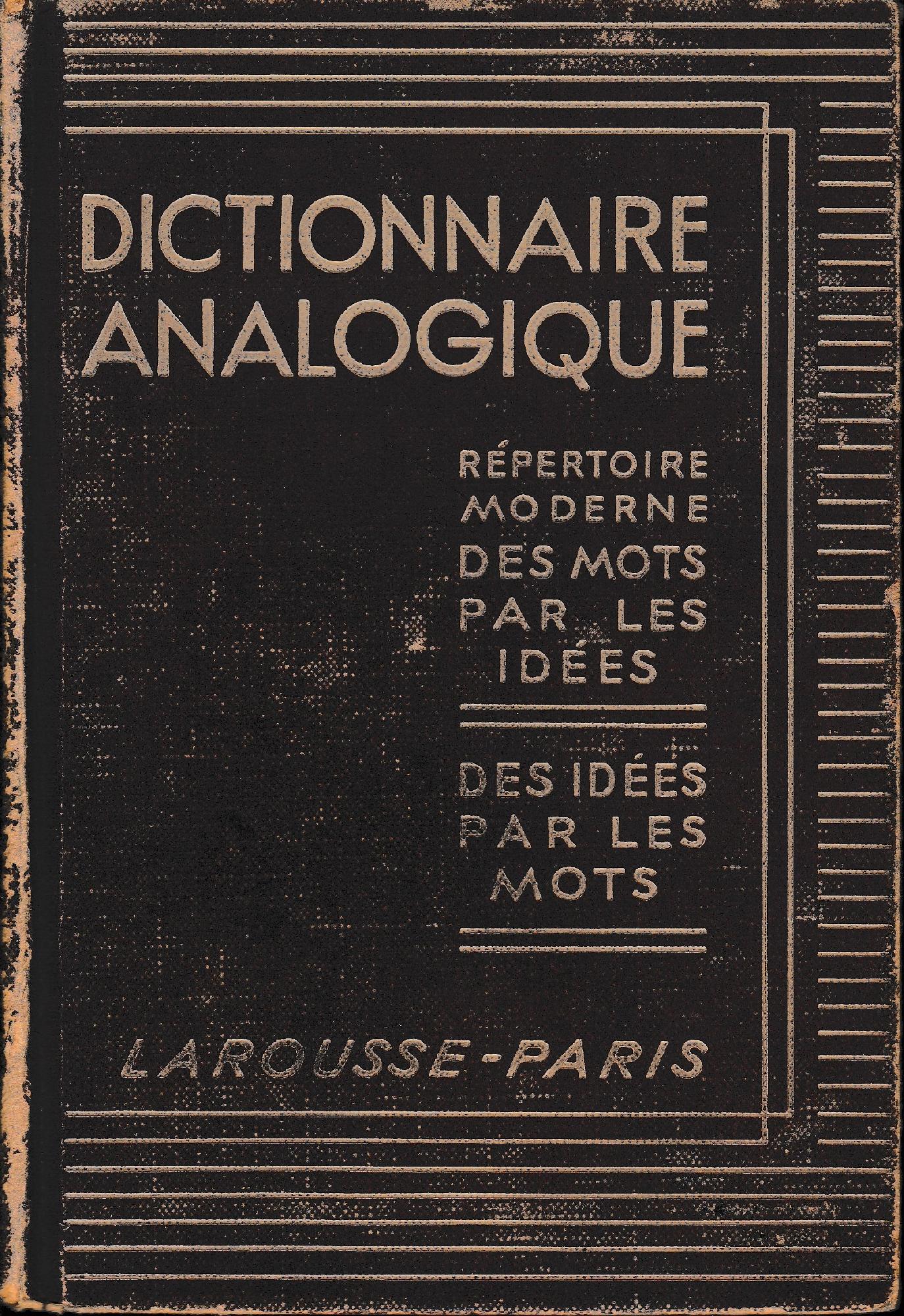 Dictionnaire analogique - copertina