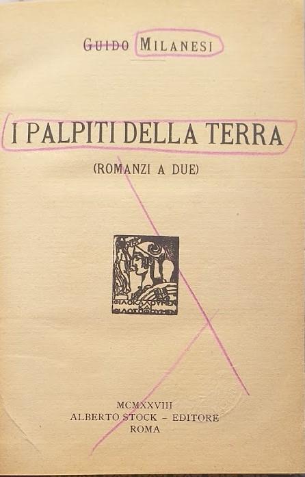 I palpiti della terra (romanzi a due) - copertina