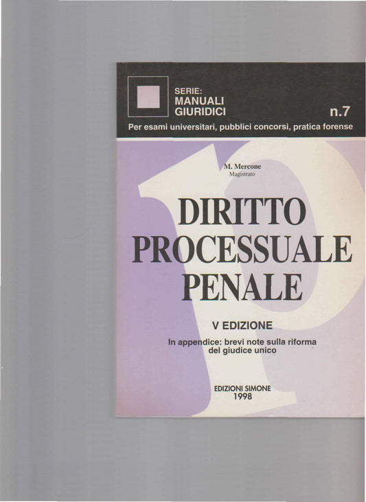 Diritto processuale penale - copertina