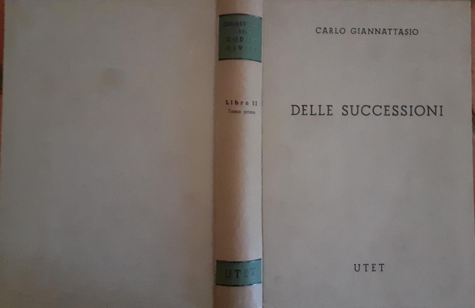 Delle successioni. Disposizioni generale e successioni legittime Libro II Tomo I - copertina