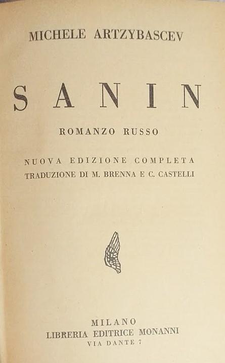 Sanin. Romanzo Russo - copertina
