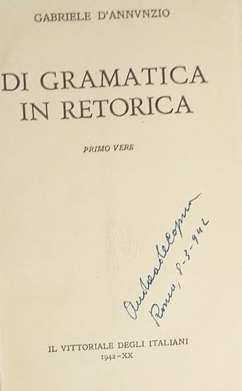 Di grammatica in tetorica. Primo vere - copertina