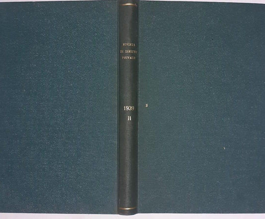 Rivista di diritto privato Vol IX Parte seconda - copertina