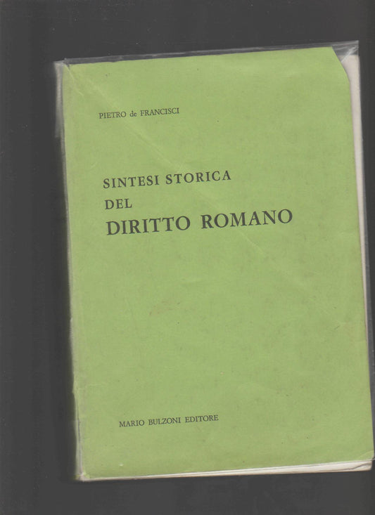 SINTESI STORICA DEL DIRITTO ROMANO - copertina